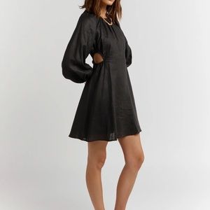 Dissh black linen dress